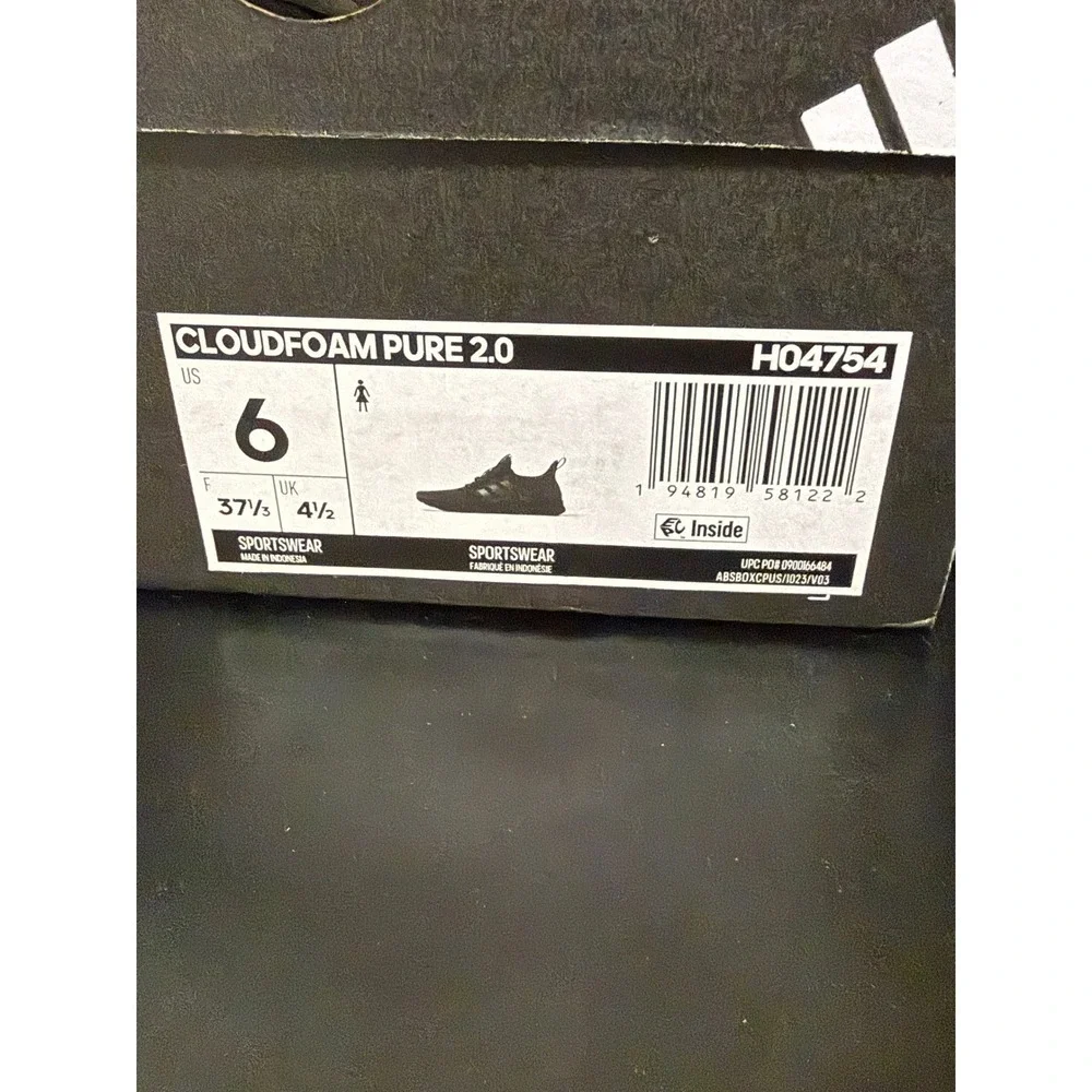 NWT Adidas Cloudfoam Pure 2.0 Sneakers – Women's Size 6‎ – Triple Black